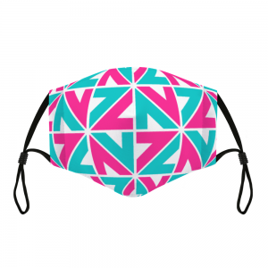 Adjustable Cloth Facemask NZZN Pink Aquamarine